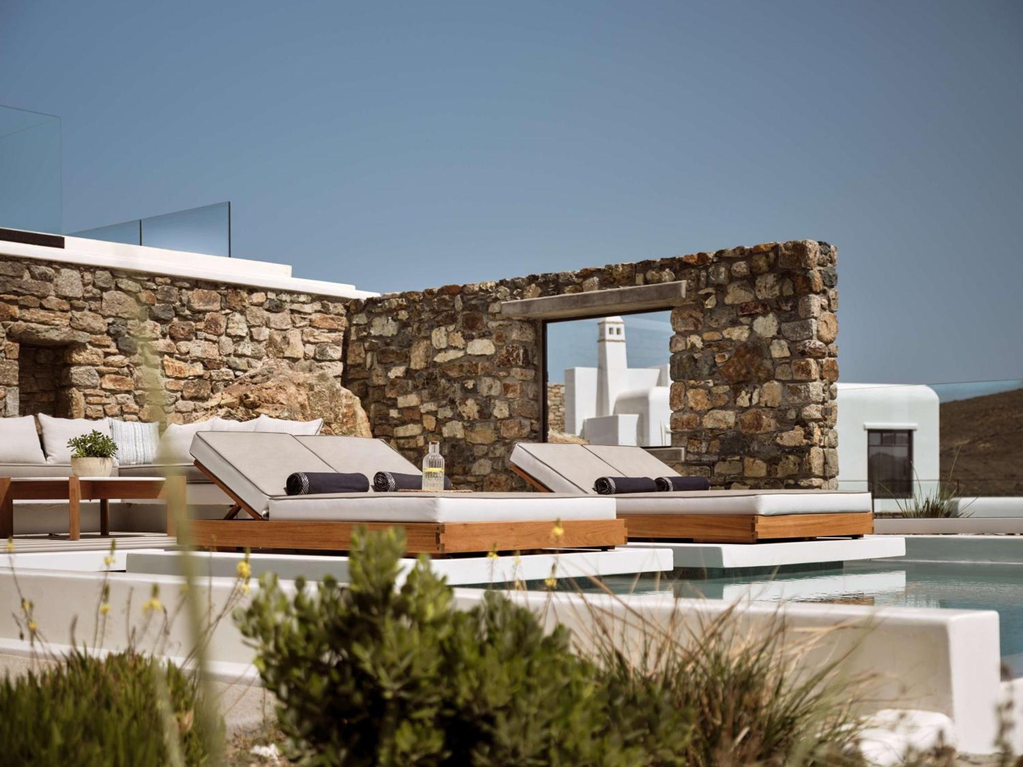 Semeli Coast Mykonos Curio Collection By Hilton Hotel Merchia Beach Bagian luar foto