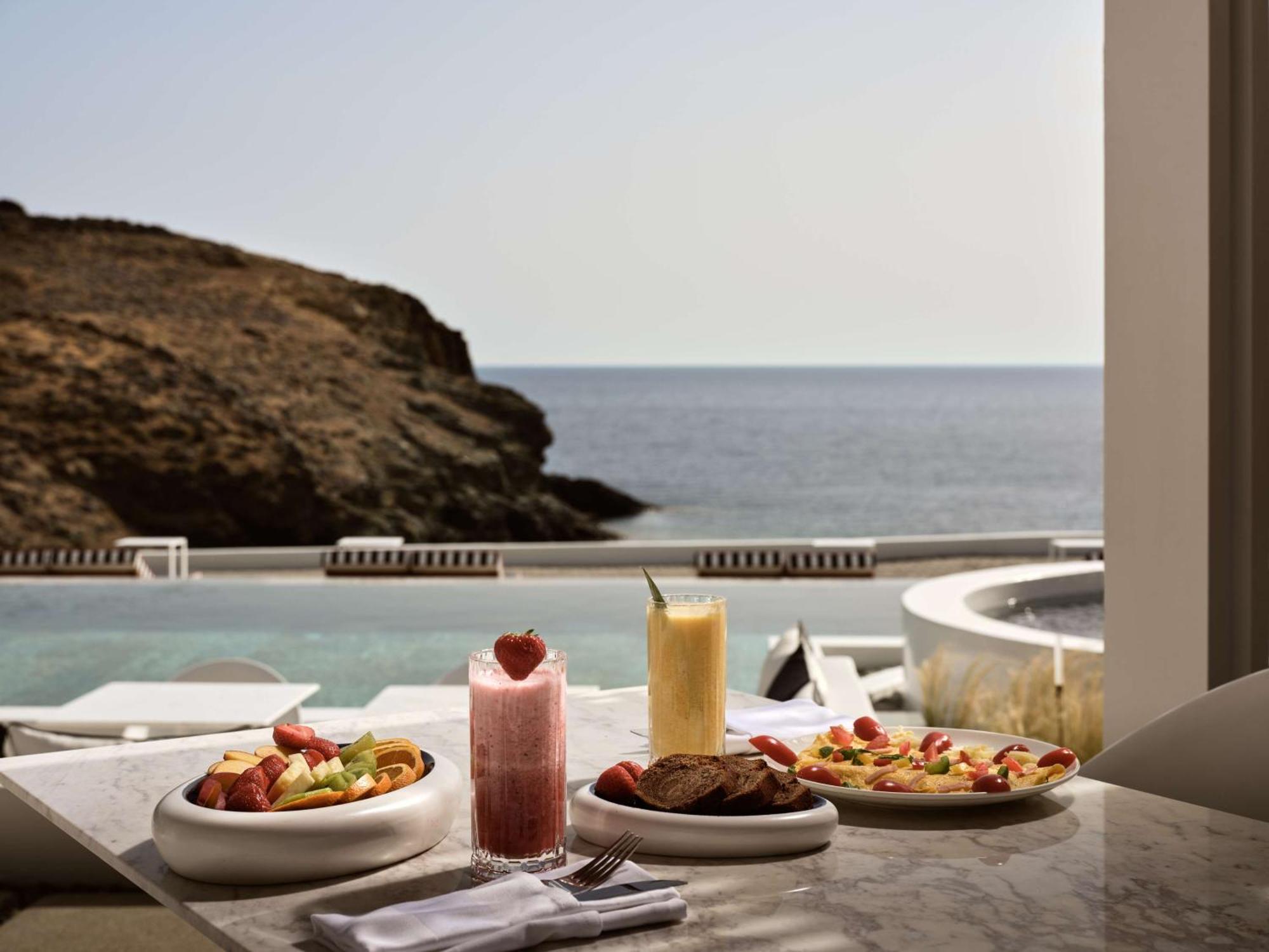 Semeli Coast Mykonos Curio Collection By Hilton Hotel Merchia Beach Bagian luar foto