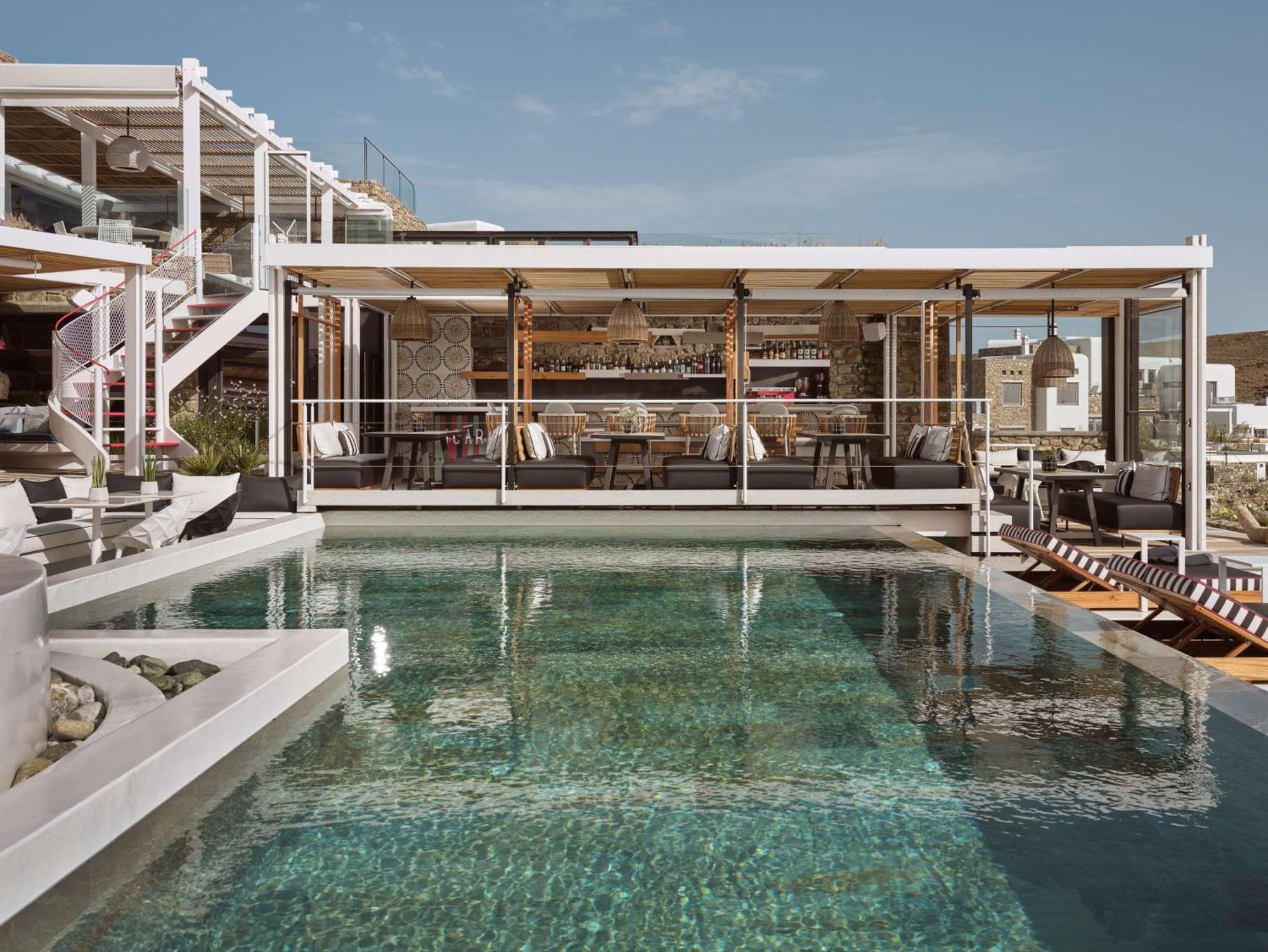 Semeli Coast Mykonos Curio Collection By Hilton Hotel Merchia Beach Bagian luar foto