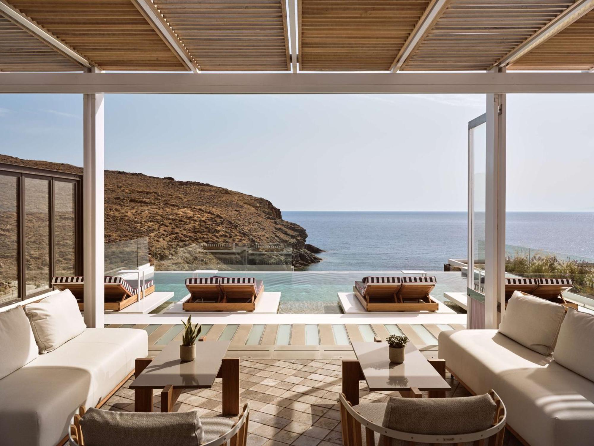 Semeli Coast Mykonos Curio Collection By Hilton Hotel Merchia Beach Bagian luar foto