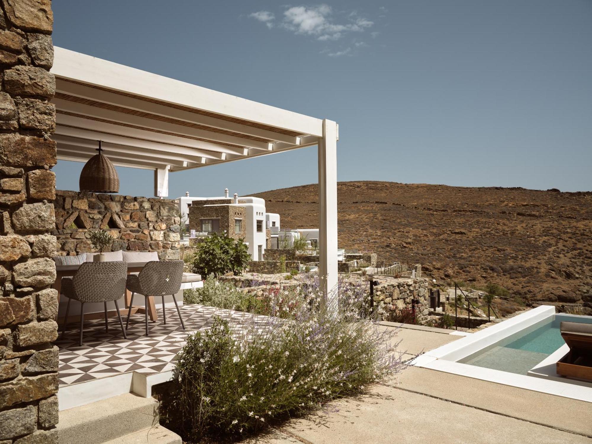 Semeli Coast Mykonos Curio Collection By Hilton Hotel Merchia Beach Bagian luar foto