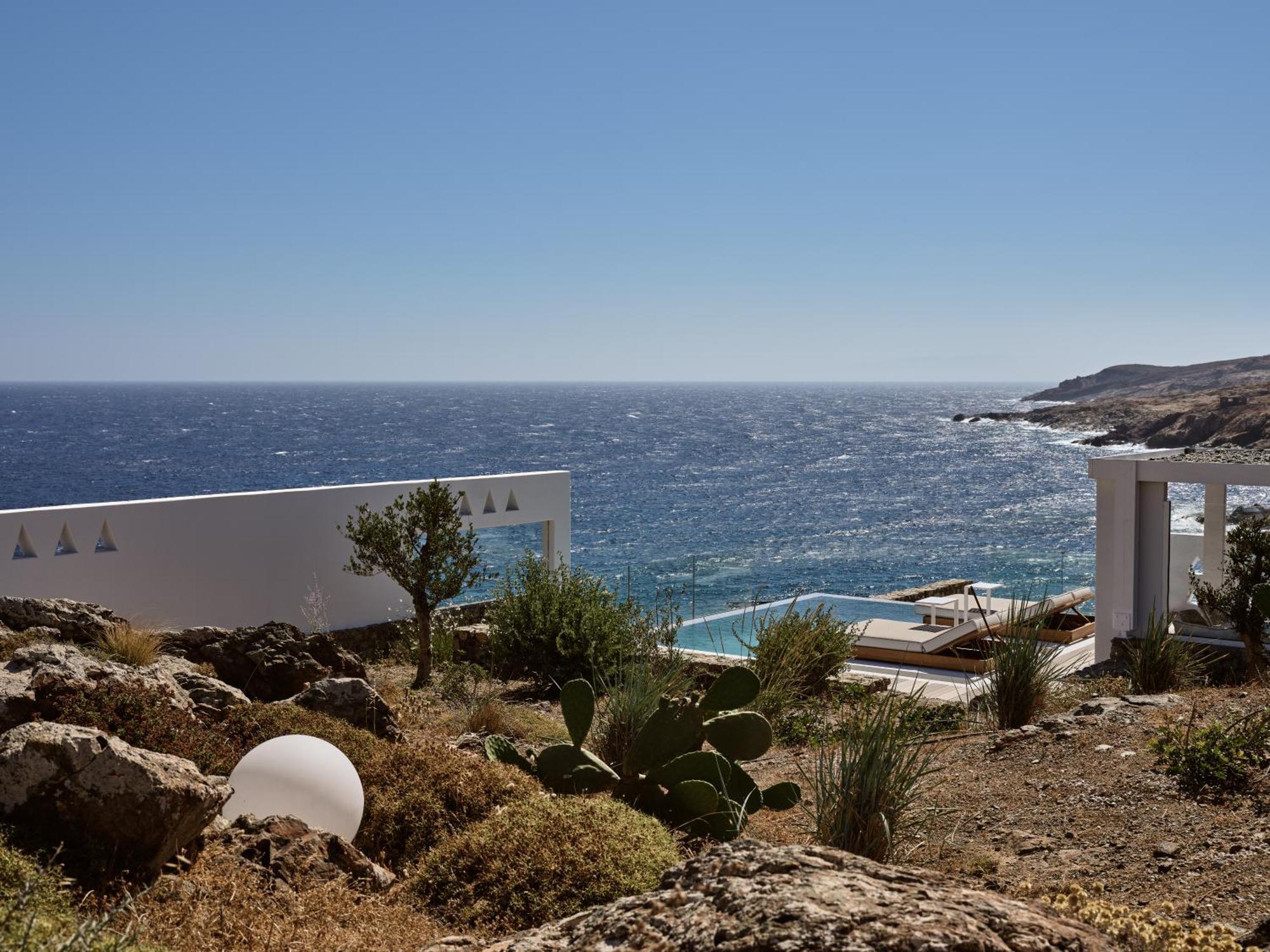 Semeli Coast Mykonos Curio Collection By Hilton Hotel Merchia Beach Bagian luar foto