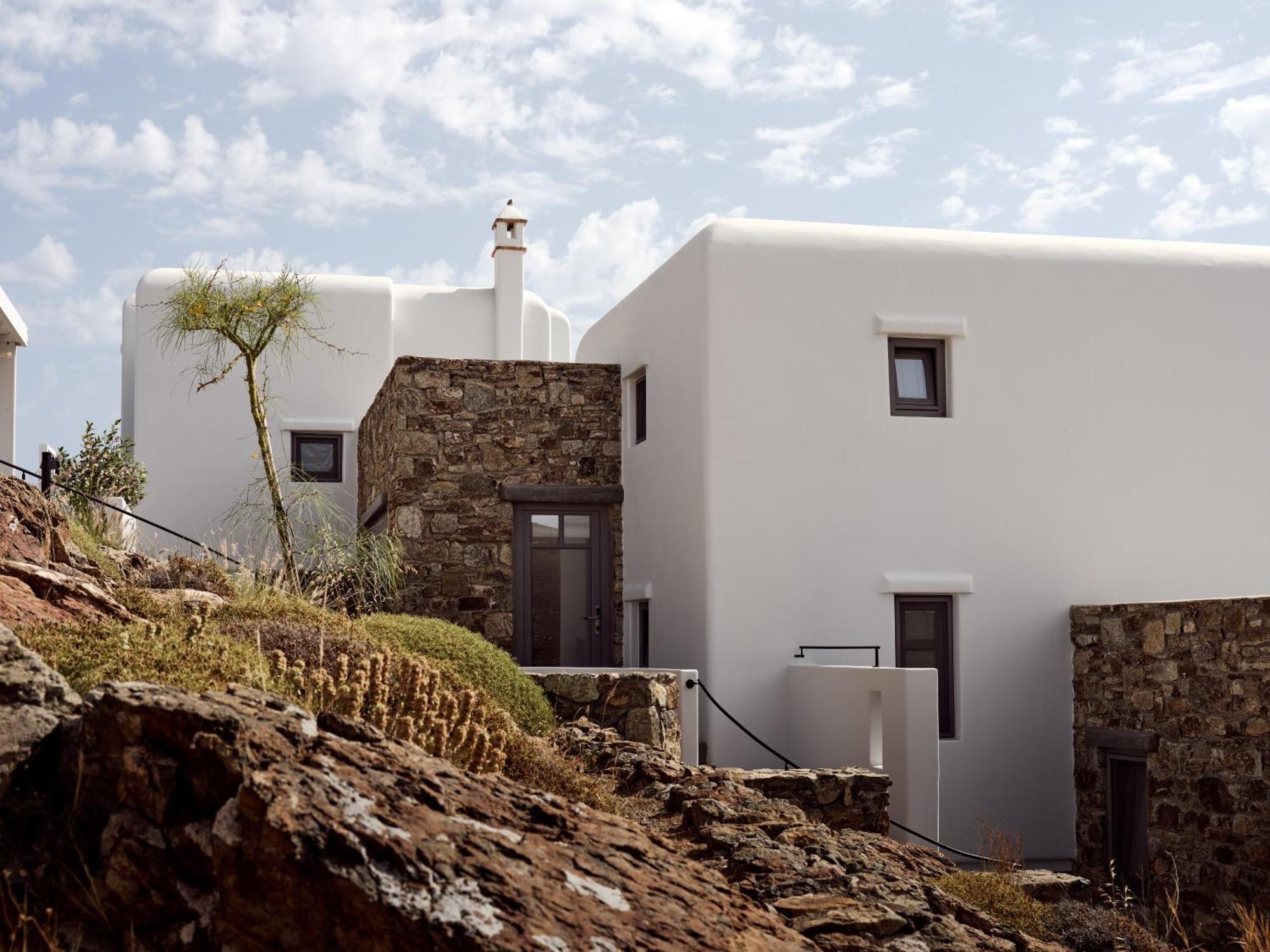Semeli Coast Mykonos Curio Collection By Hilton Hotel Merchia Beach Bagian luar foto