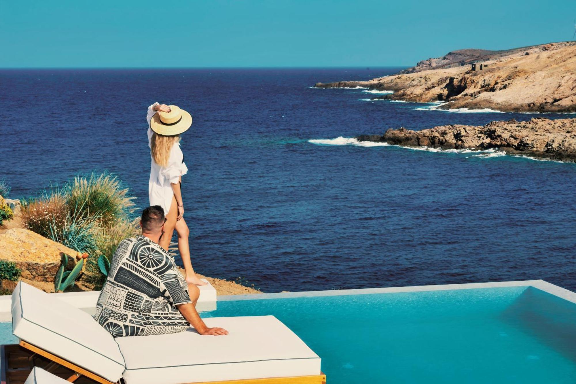 Semeli Coast Mykonos Curio Collection By Hilton Hotel Merchia Beach Bagian luar foto